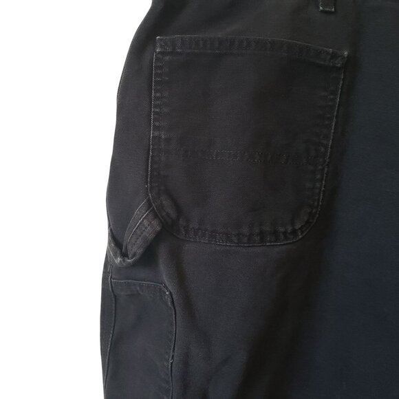 Carhartt Mens Black Pants Size 48 x 30 Worn Faded Distressed Dungaree Work Pants - Picture 14 of 16